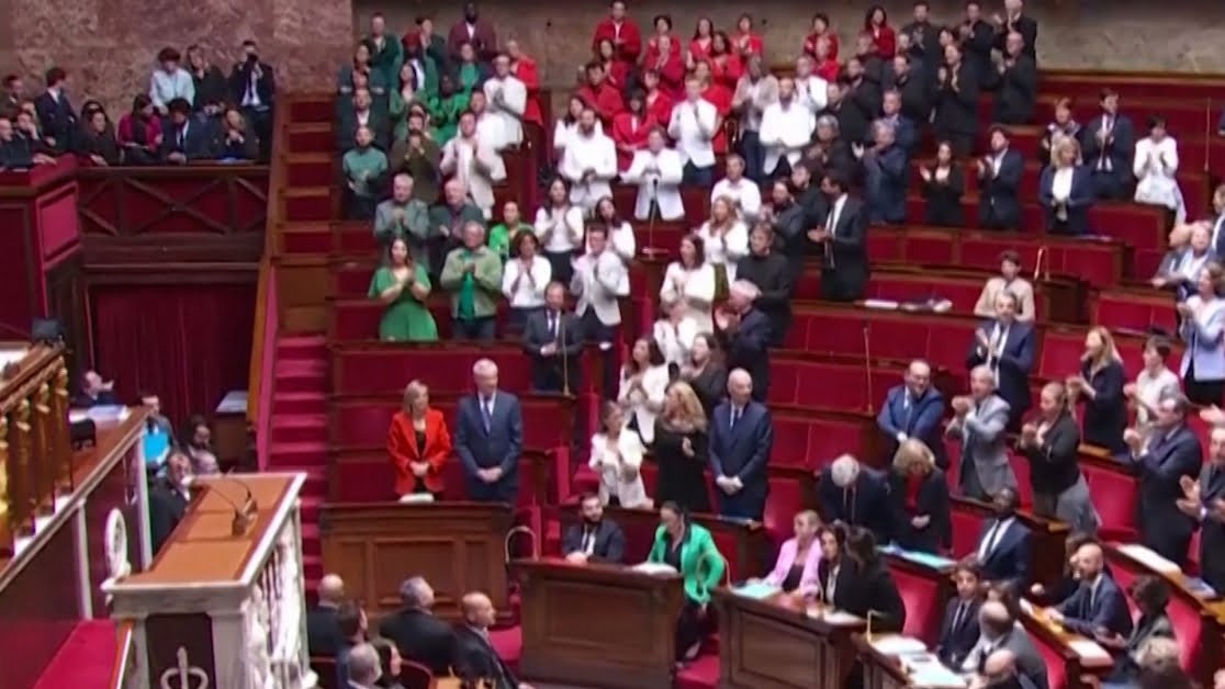 French MPs wear colors of Palestinian flag