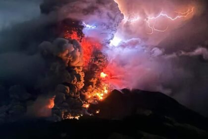 More than 11,000 evacuated in northern Indonesia as volcano erupts