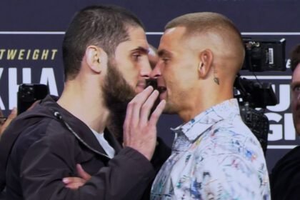 Islam Makhachev, Dustin Poirier pulled aside by security after heated UFC 302 faceoff