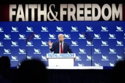 Donald Trump endorses exhibiting the Ten Commandments in faculties as he urges evangelical Christians to vote